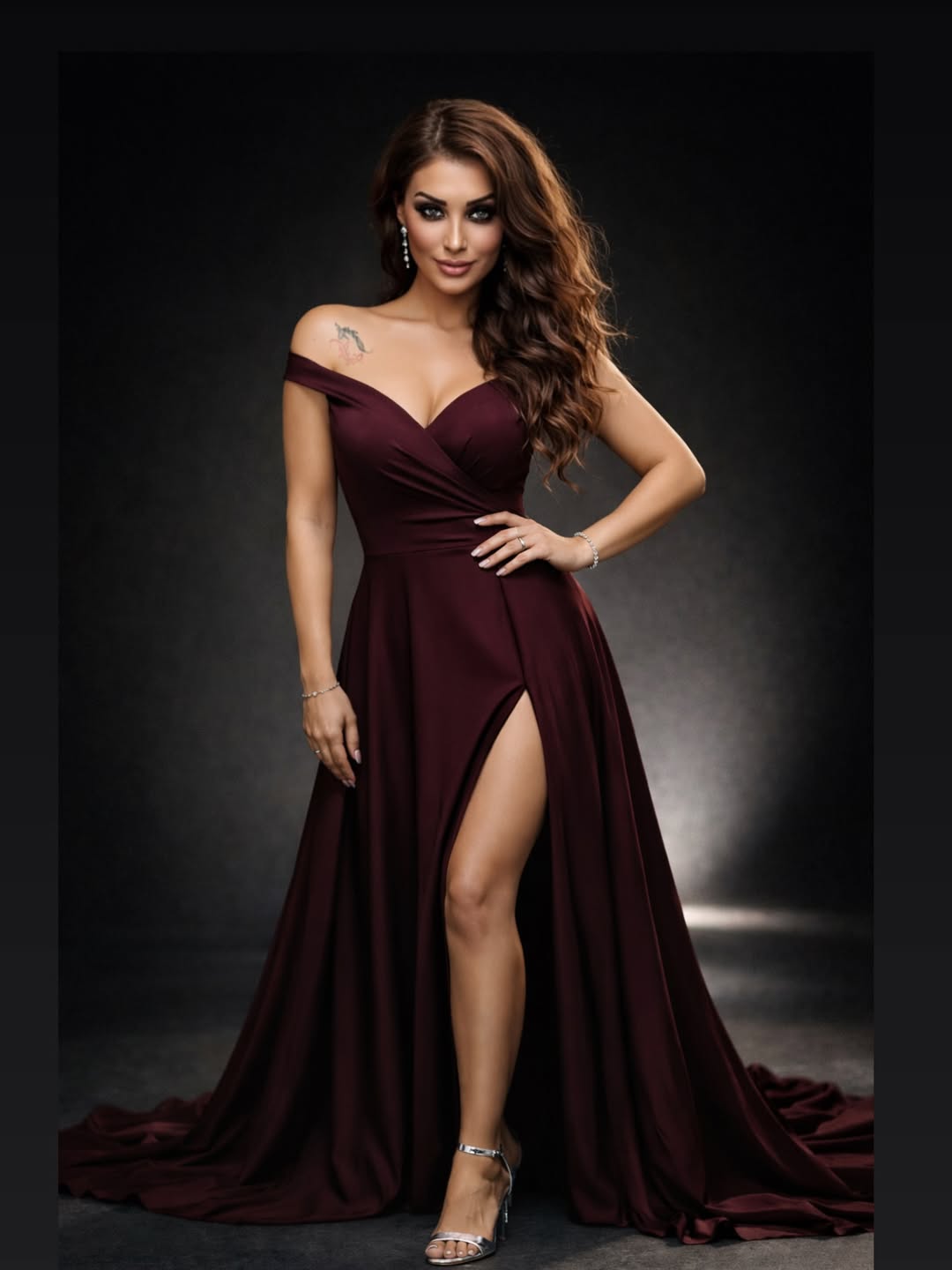 Bordo elbise